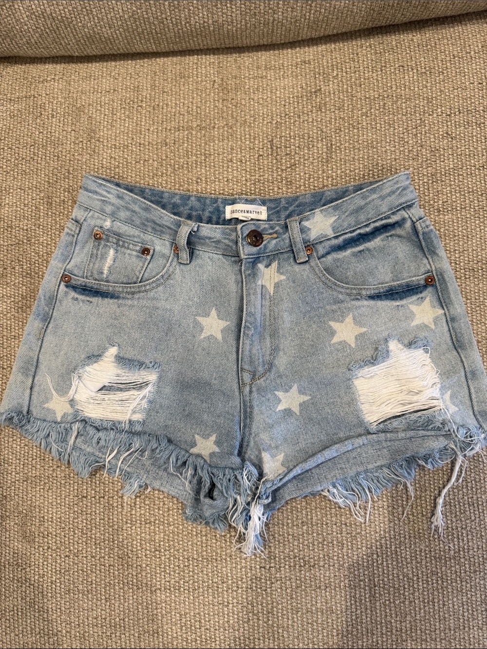 Dance and marvel denim patriotic cut off shorts